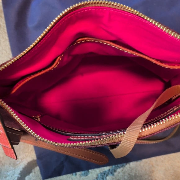 Dooney & Bourke Maroon Suede Crossbody with Leather Trim - Picture 9 of 10